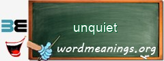 WordMeaning blackboard for unquiet